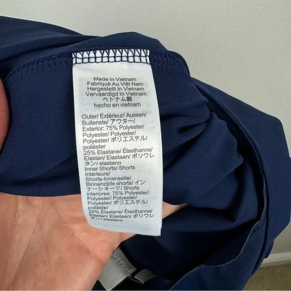 J. Crew Scalloped Active Dress Criss-Cross Straps Navy Size M NWT - Picture 8 of 8